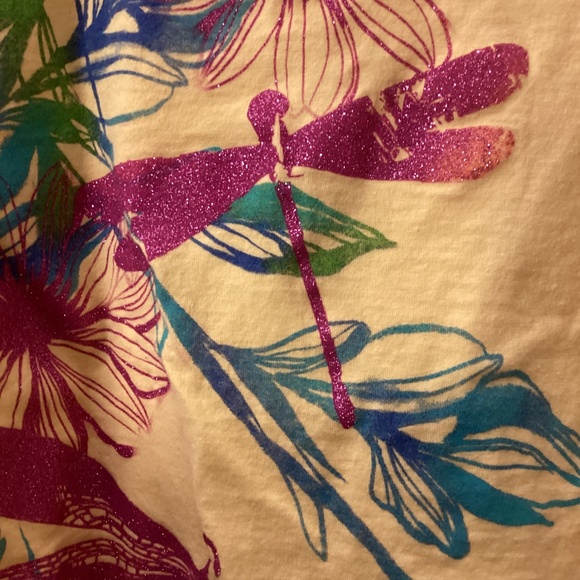Women’s Hanes JMS Just My Size Sparkly Short Sleeve Tee Shirt 1X Dragonfly - Picture 2 of 7